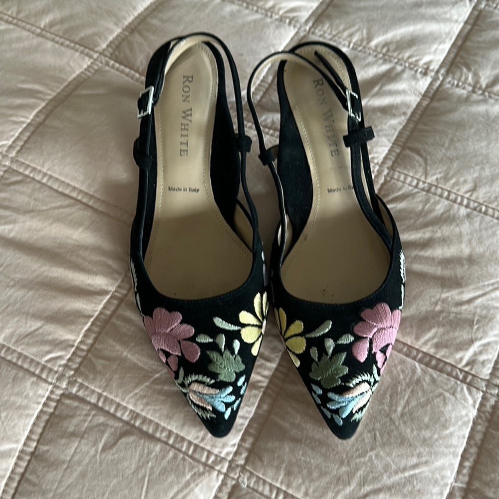 Ron white suede flats.